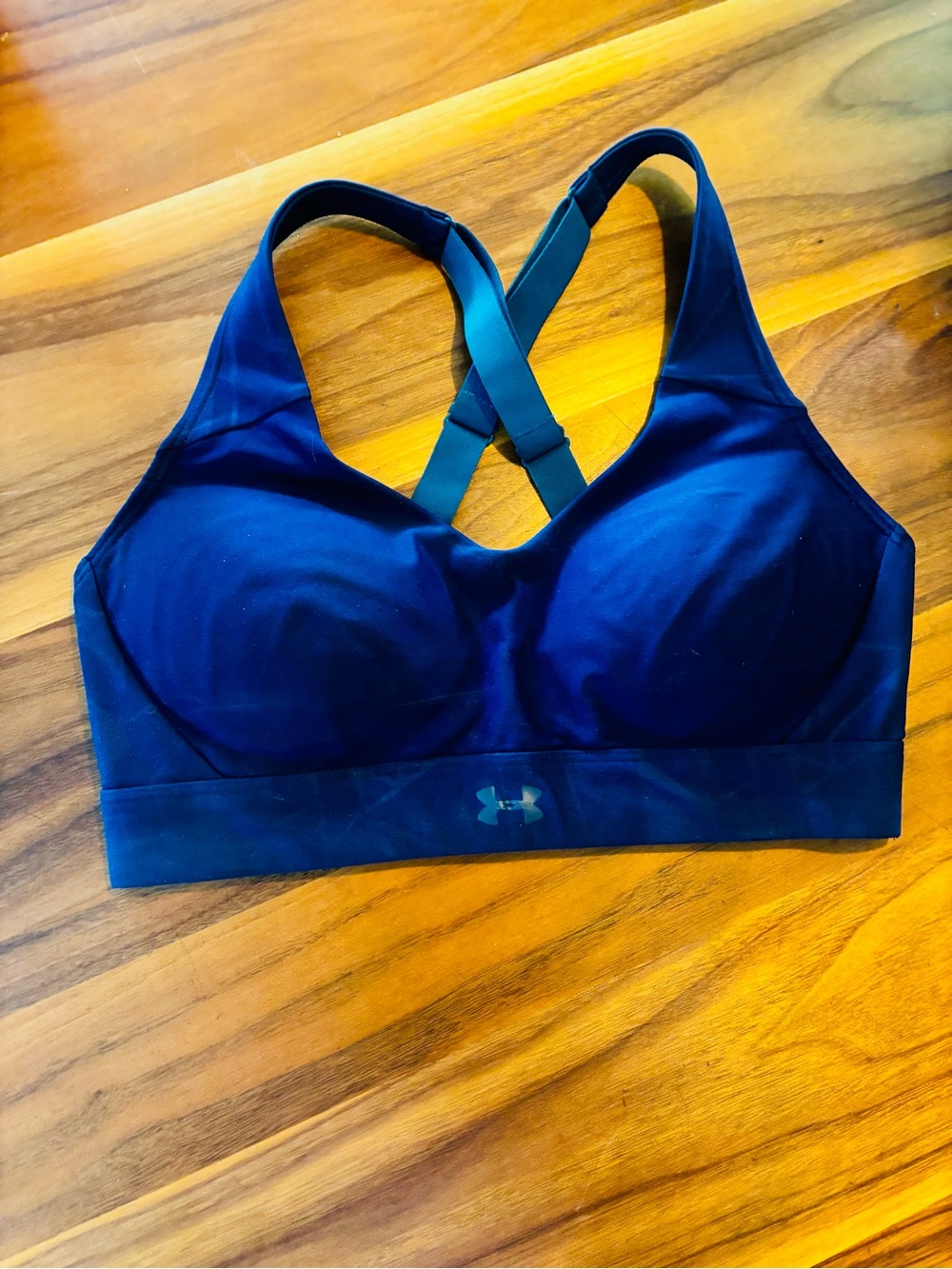 Under Armour Blue Adjustable Crossback Sports Bra - Size S / Fitted